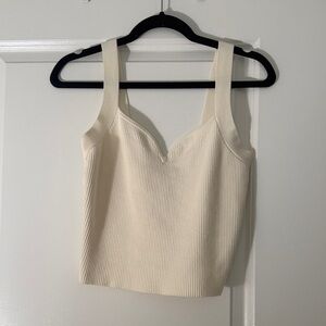 Abercrombie & Fitch Cream Ribbed Crop Top